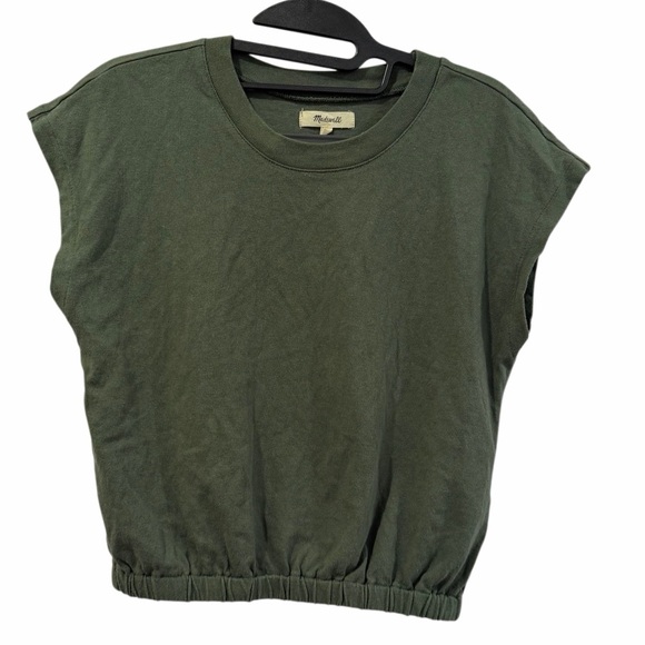 Madewell Olive Green Cinched Muscle Tee • 100% Cotton - Picture 5 of 5